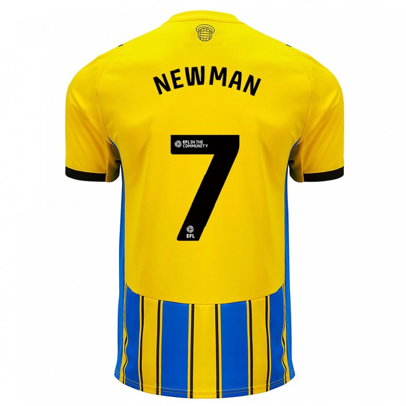 Danxen Homem Camisola Oli Newman #7 Azul Amarelo Alternativa 2025/26 Camisa