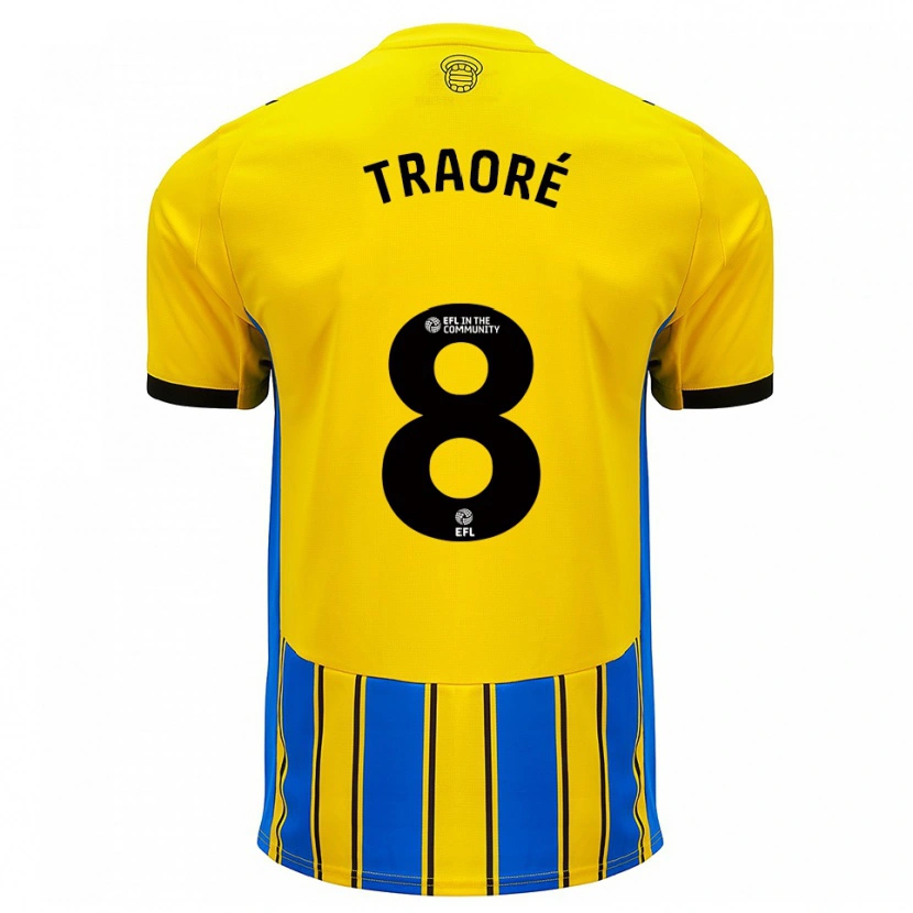 Danxen Homem Camisola Daouda Traoré #8 Azul Amarelo Alternativa 2025/26 Camisa