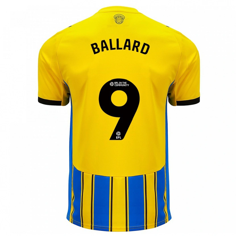 Danxen Homem Camisola Dom Ballard #9 Azul Amarelo Alternativa 2025/26 Camisa