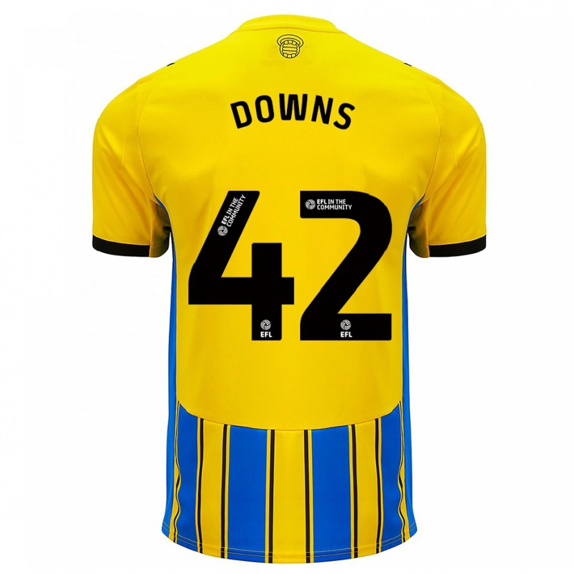 Danxen Homem Camisola Damion Downs #42 Azul Amarelo Alternativa 2025/26 Camisa