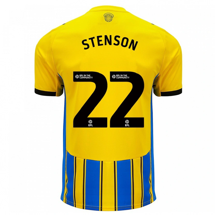 Danxen Homem Camisola Fran Stenson #22 Azul Amarelo Alternativa 2025/26 Camisa