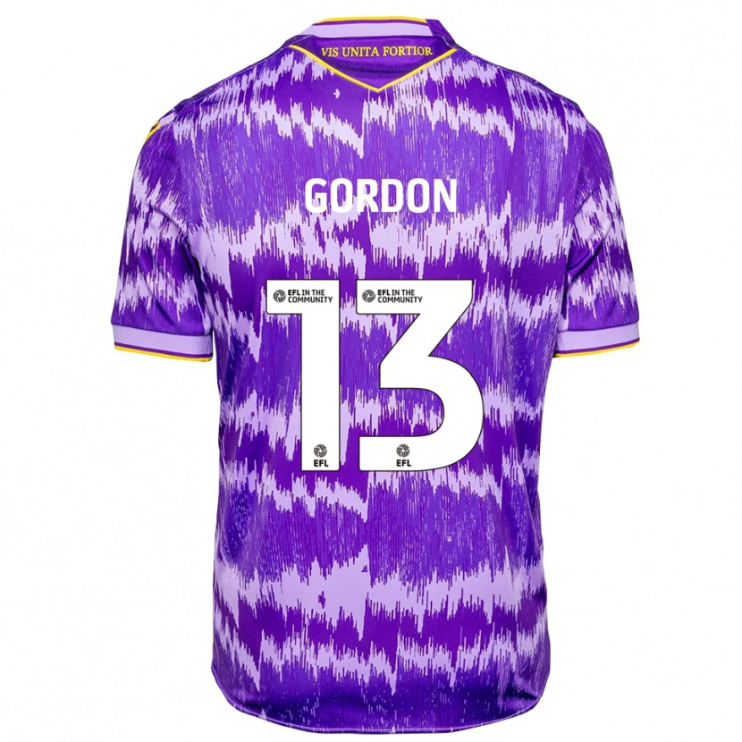 Danxen Homem Camisola Jonathon Gordon #13 Roxo Amarelo Alternativa 2025/26 Camisa
