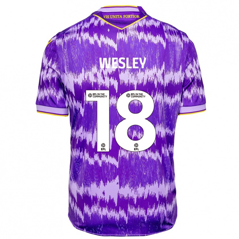 Danxen Homem Camisola Wesley Moraes #18 Roxo Amarelo Alternativa 2025/26 Camisa