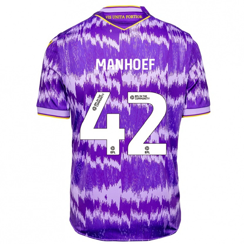 Danxen Homem Camisola Million Manhoef #42 Roxo Amarelo Alternativa 2025/26 Camisa