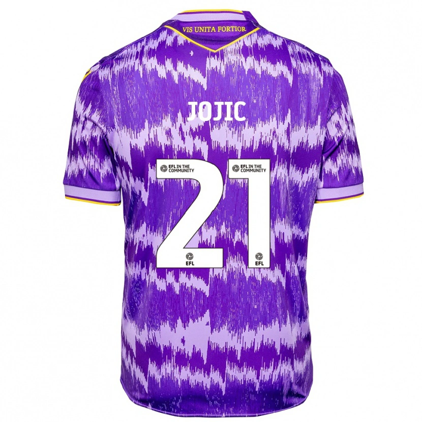 Danxen Homem Camisola Nikola Jojic #21 Roxo Amarelo Alternativa 2025/26 Camisa