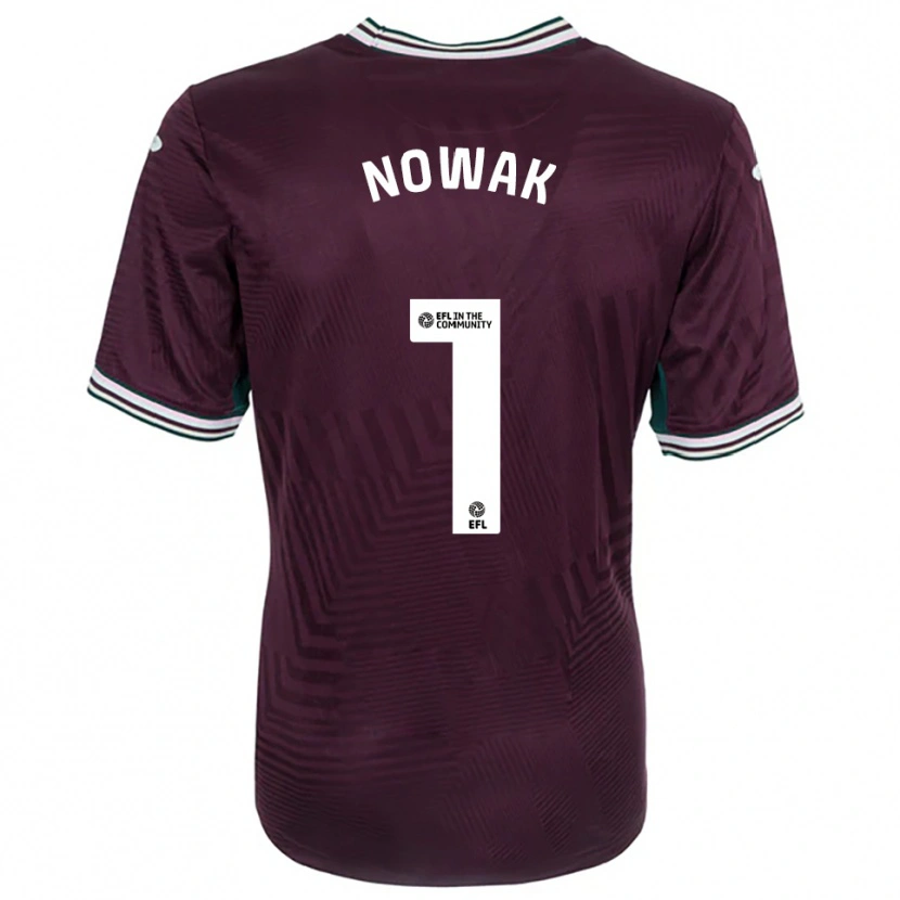 Danxen Homem Camisola Jakub Nowak #1 Ferrugem Vermelho Branco Alternativa 2025/26 Camisa