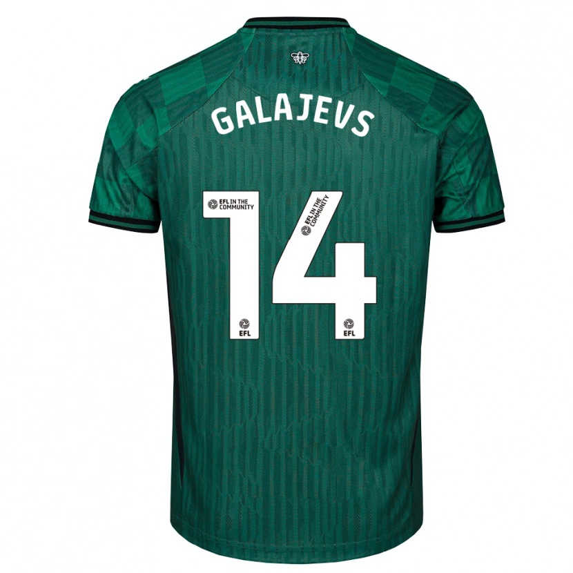 Danxen Homem Camisola Marats Galajevs #14 Verde Preto Alternativa 2025/26 Camisa