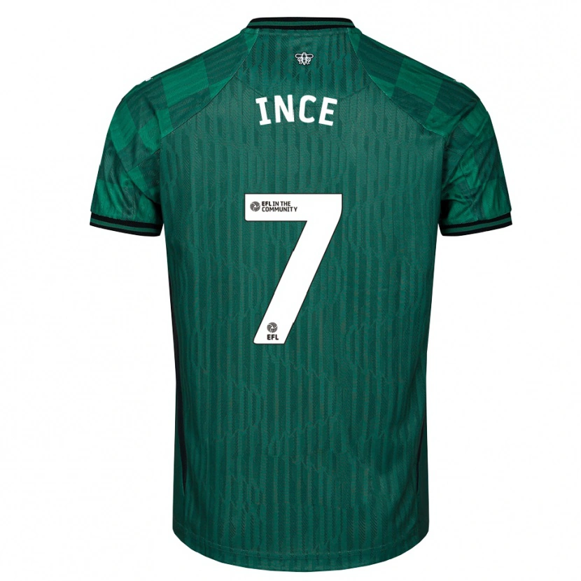 Danxen Homem Camisola Tom Ince #7 Verde Preto Alternativa 2025/26 Camisa