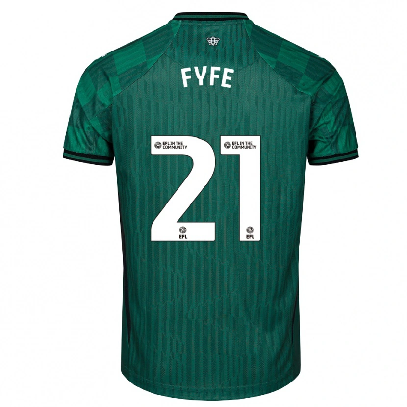 Danxen Homem Camisola Flo Fyfe #21 Verde Preto Alternativa 2025/26 Camisa