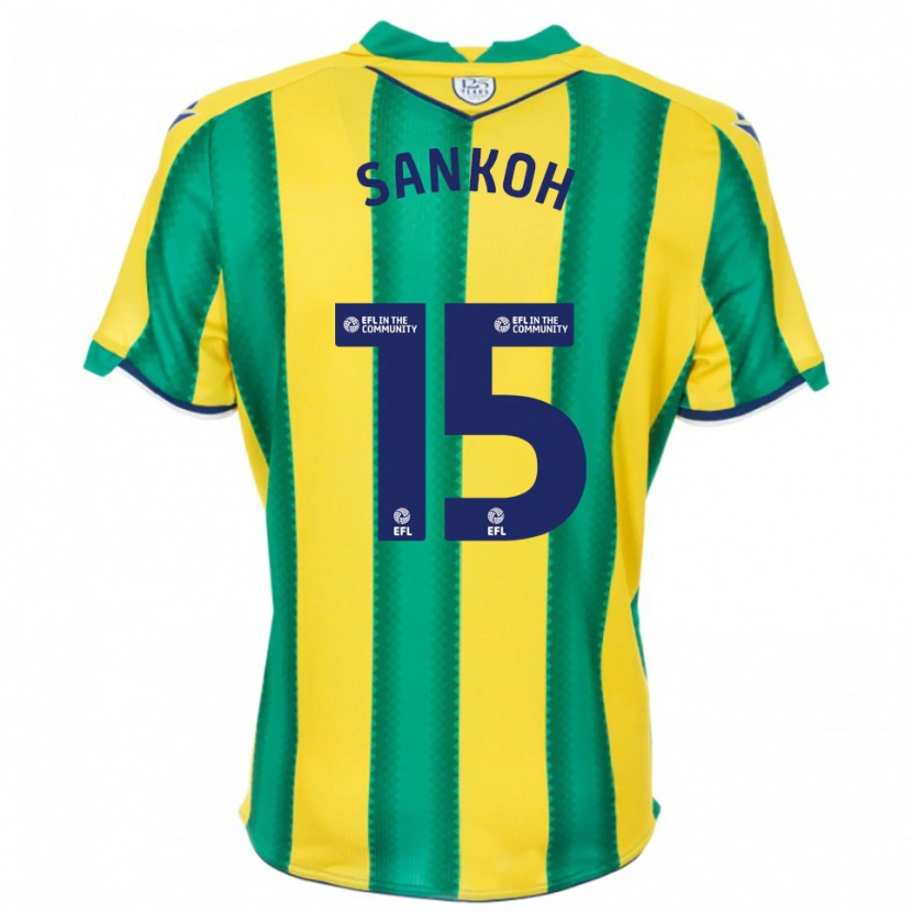 Danxen Homem Camisola Umar Sankoh #15 Amarelo Verde Alternativa 2025/26 Camisa