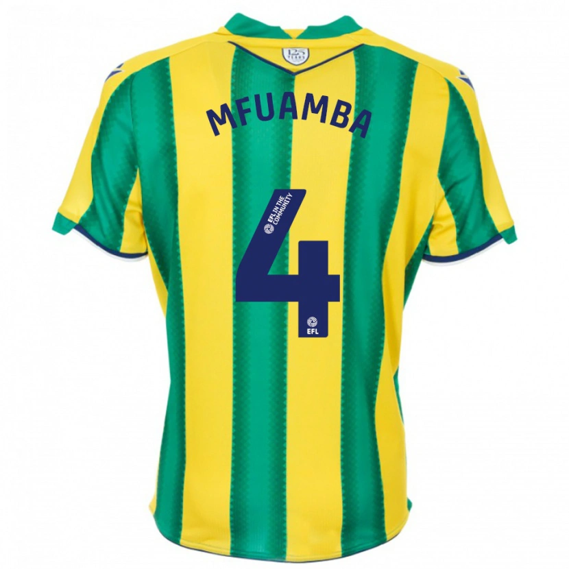 Danxen Homem Camisola Kevin Mfuamba #4 Amarelo Verde Alternativa 2025/26 Camisa