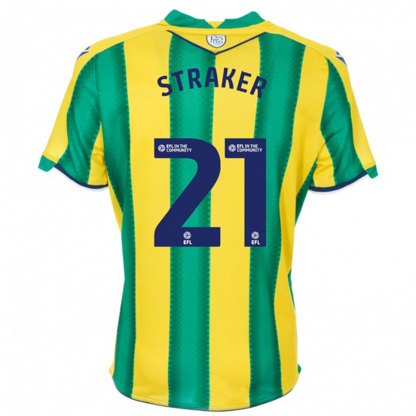 Danxen Homem Camisola Jannelle Straker #21 Amarelo Verde Alternativa 2025/26 Camisa