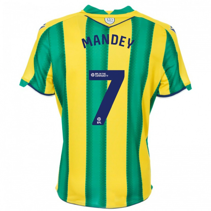 Danxen Homem Camisola Souleyman Mandey #7 Amarelo Verde Alternativa 2025/26 Camisa