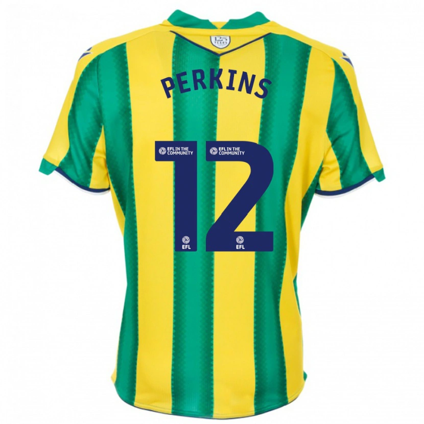 Danxen Homem Camisola Antonio Perkins #12 Amarelo Verde Alternativa 2025/26 Camisa