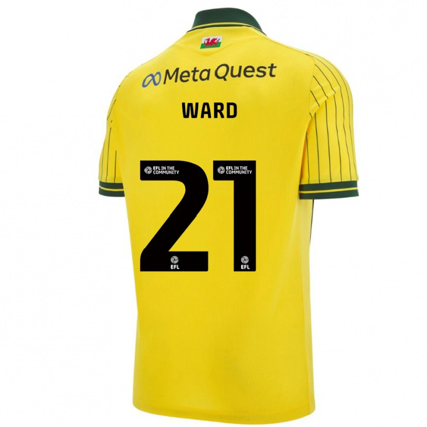 Danxen Homem Camisola Danny Ward #21 Amarelo Verde Alternativa 2025/26 Camisa