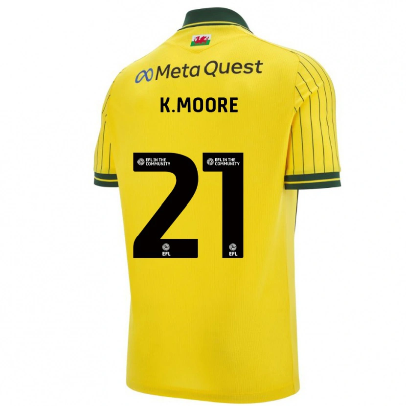 Danxen Homem Camisola Kieffer Moore #21 Amarelo Verde Alternativa 2025/26 Camisa
