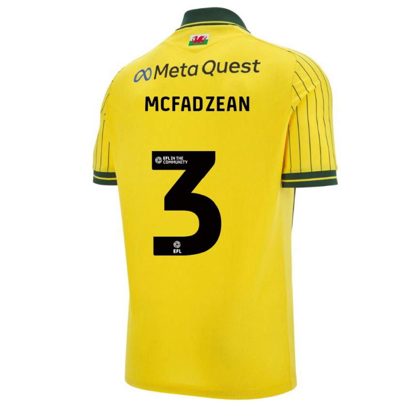 Danxen Homem Camisola Callum Mcfadzean #3 Amarelo Verde Alternativa 2025/26 Camisa