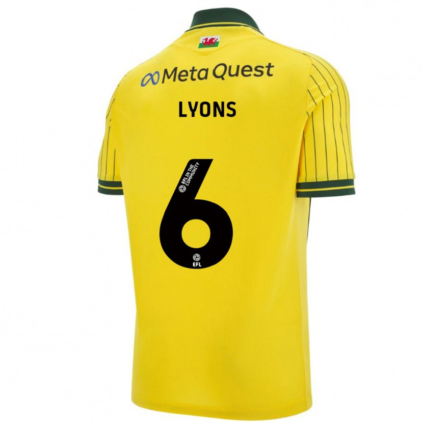 Danxen Homem Camisola Lauryn Lyons #6 Amarelo Verde Alternativa 2025/26 Camisa