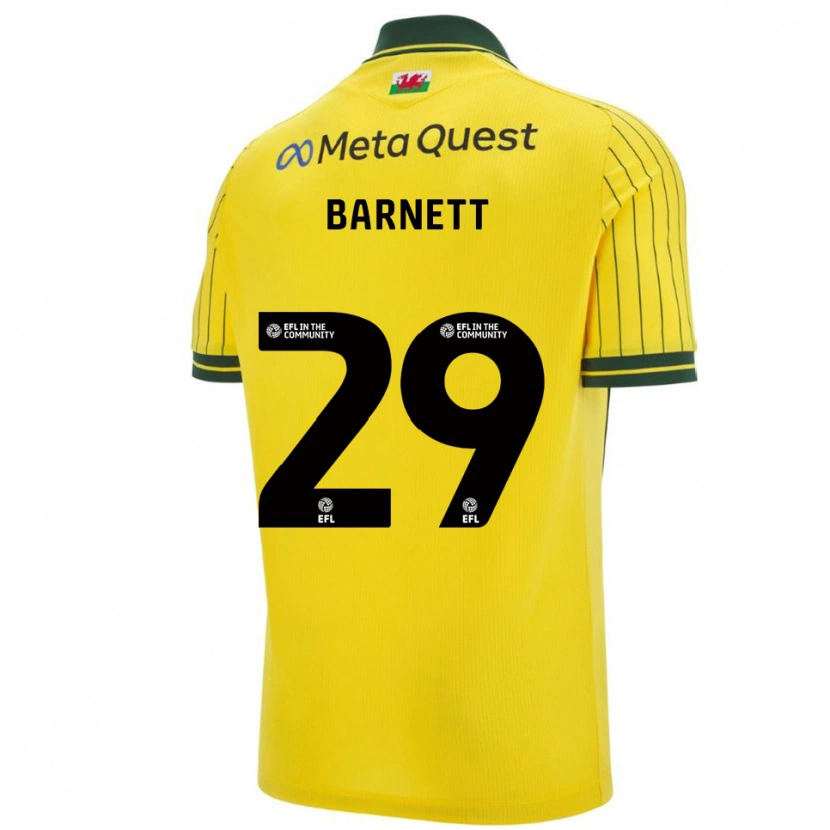 Danxen Homem Camisola Ryan Barnett #29 Amarelo Verde Alternativa 2025/26 Camisa