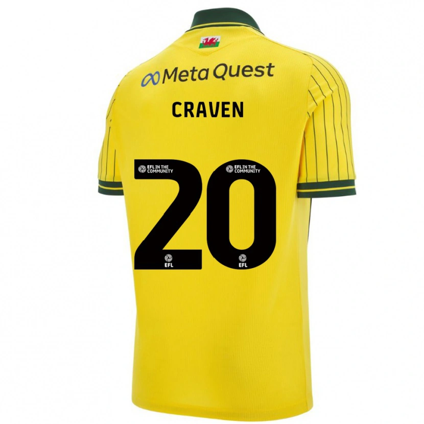 Danxen Homem Camisola Lizzie Craven #20 Amarelo Verde Alternativa 2025/26 Camisa