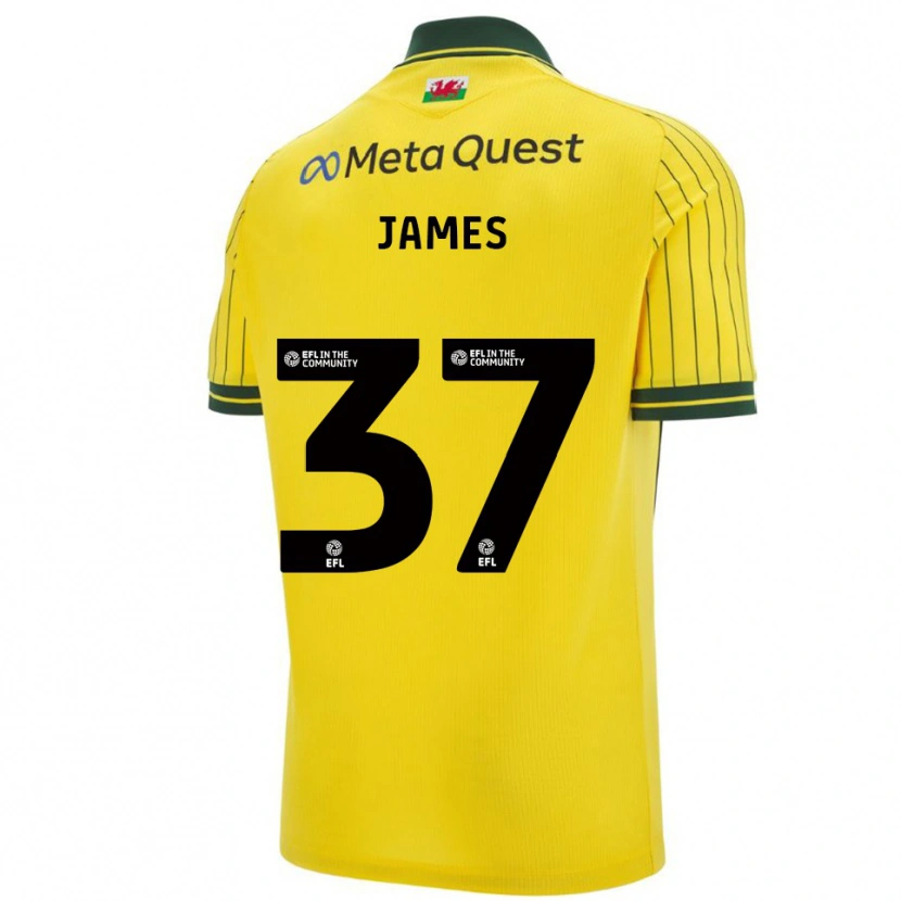 Danxen Homem Camisola Matty James #37 Amarelo Verde Alternativa 2025/26 Camisa