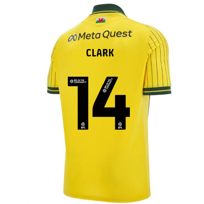 Danxen Homem Camisola Nat Clark #14 Amarelo Verde Alternativa 2025/26 Camisa