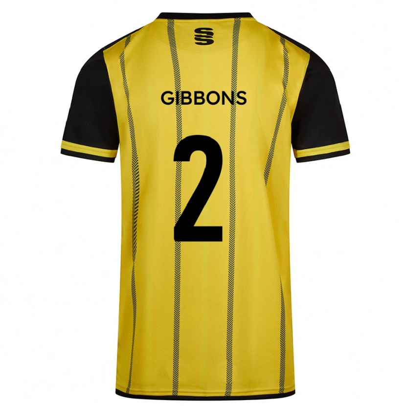 Danxen Homem Camisola Sam Gibbons #2 Amarelo Preto Alternativa 2025/26 Camisa