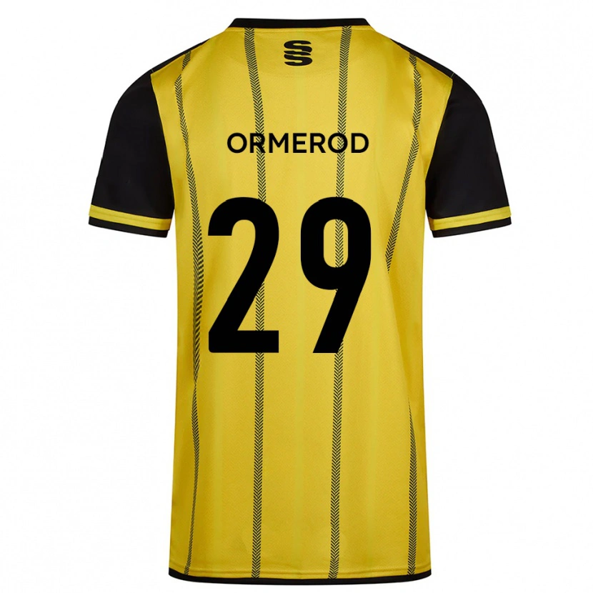Danxen Homem Camisola Danny Ormerod #29 Amarelo Preto Alternativa 2025/26 Camisa