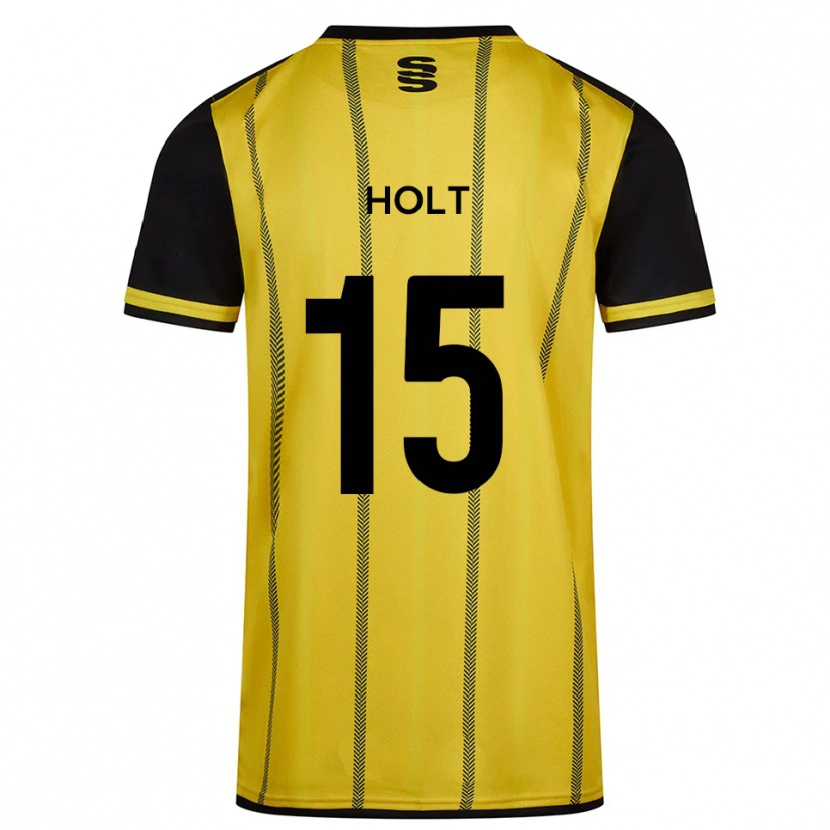 Danxen Homem Camisola Ella Holt #15 Amarelo Preto Alternativa 2025/26 Camisa