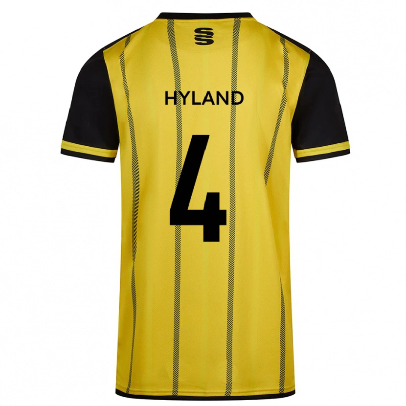 Danxen Homem Camisola Mia Hyland #4 Amarelo Preto Alternativa 2025/26 Camisa
