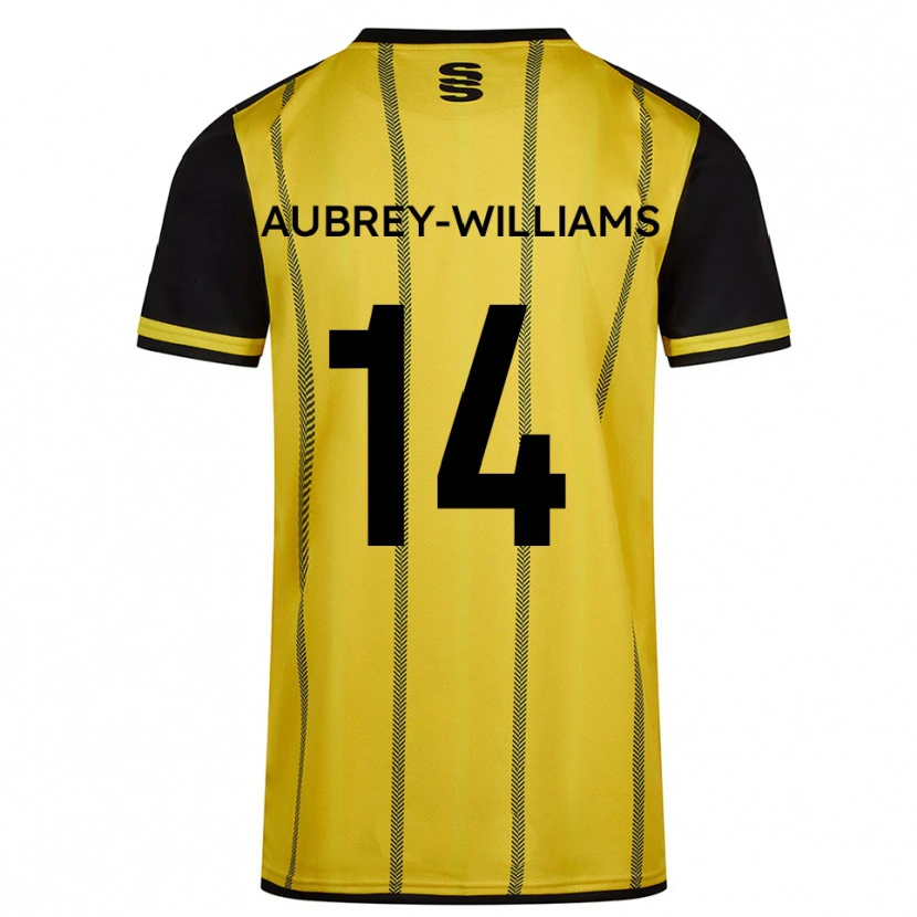 Danxen Homem Camisola Harrison Aubrey-Williams #14 Amarelo Preto Alternativa 2025/26 Camisa