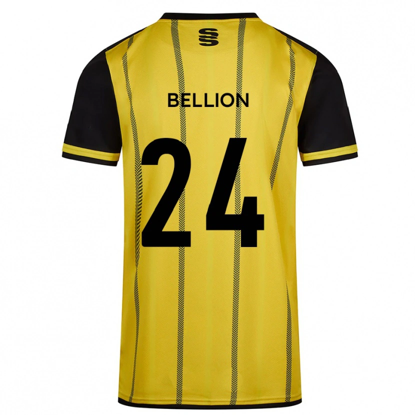Danxen Homem Camisola Daniel Bellion #24 Amarelo Preto Alternativa 2025/26 Camisa