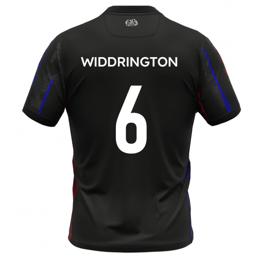 Danxen Homem Camisola Theo Widdrington #6 Preto Vermelho Alternativa 2025/26 Camisa