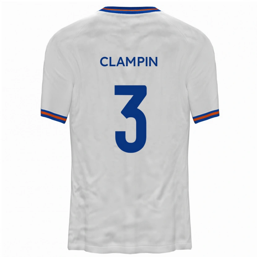 Danxen Homem Camisola Ryan Clampin #3 Branco Azul Alternativa 2025/26 Camisa