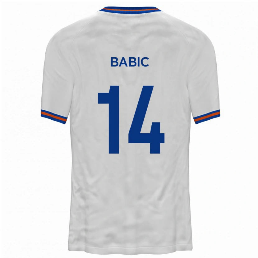 Danxen Homem Camisola Goran Babic #14 Branco Azul Alternativa 2025/26 Camisa