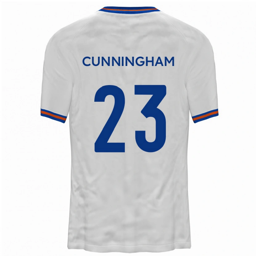 Danxen Homem Camisola Elliott Cunningham #23 Branco Azul Alternativa 2025/26 Camisa