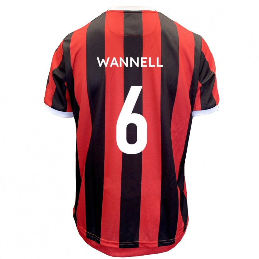 Danxen Homem Camisola Jake Wannell #6 Vermelho Preto Alternativa 2025/26 Camisa