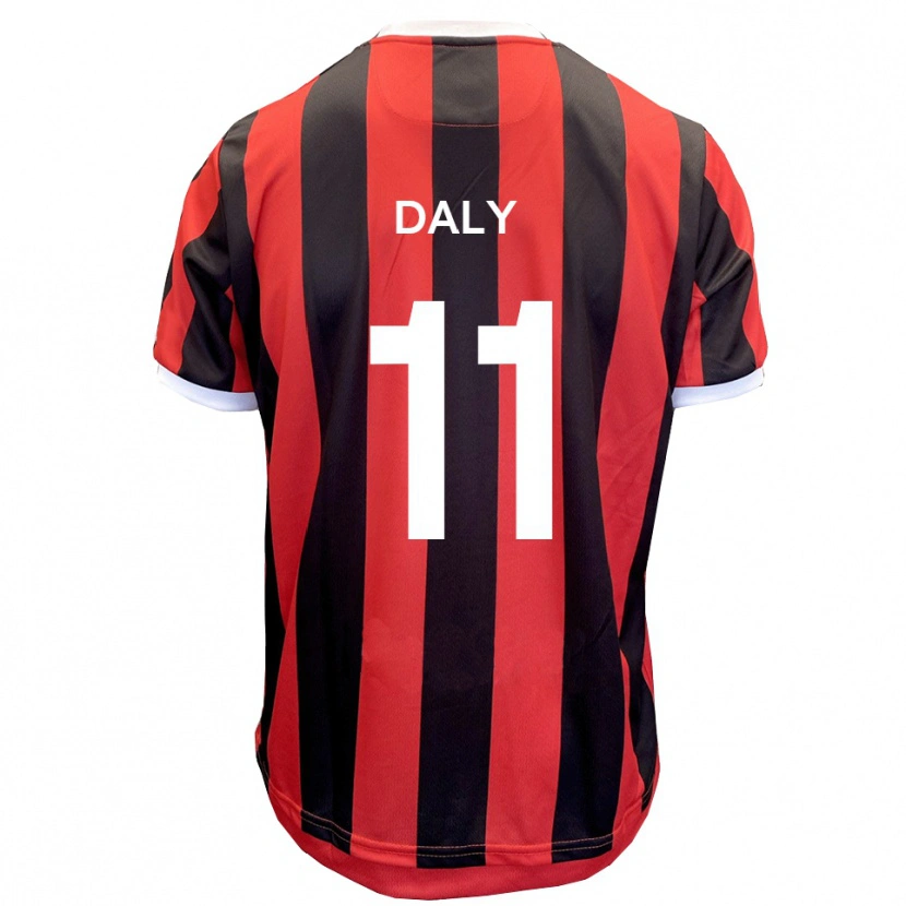 Danxen Homem Camisola James Daly #11 Vermelho Preto Alternativa 2025/26 Camisa