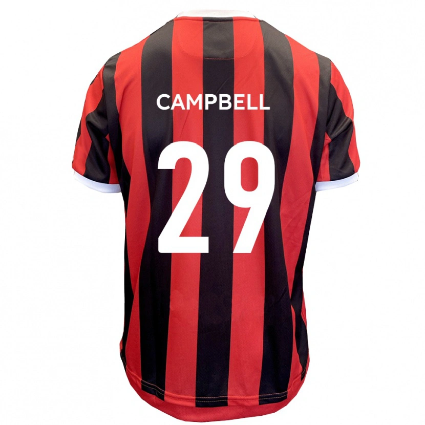 Danxen Homem Camisola Tahvon Campbell #29 Vermelho Preto Alternativa 2025/26 Camisa