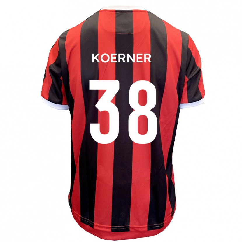 Danxen Homem Camisola Corey Koerner #38 Vermelho Preto Alternativa 2025/26 Camisa