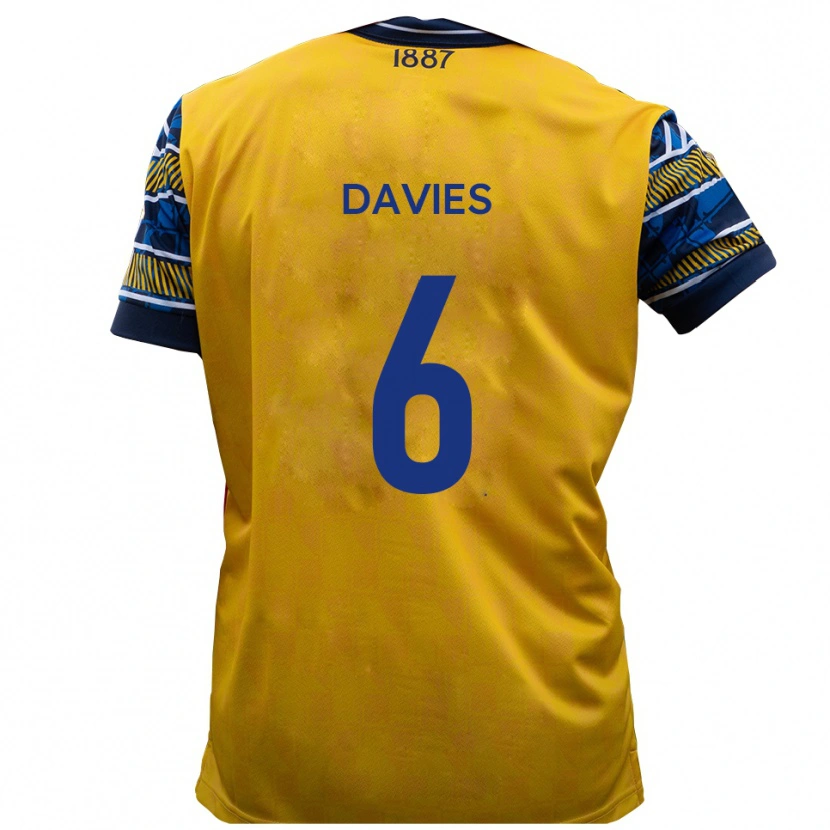 Danxen Homem Camisola Dillan Davies #6 Amarelo Preto Alternativa 2025/26 Camisa