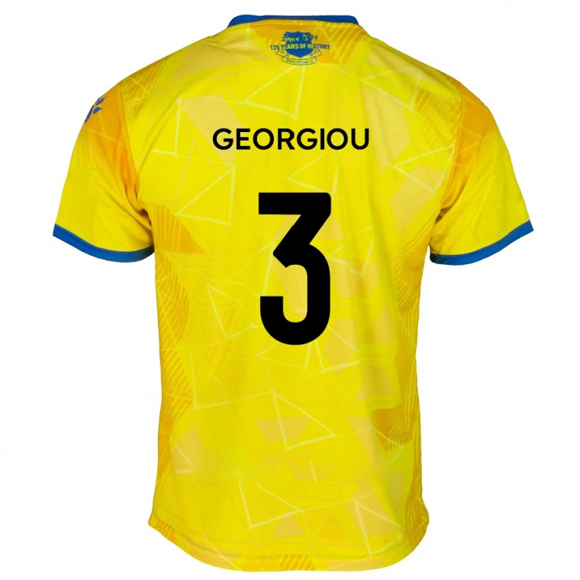 Danxen Homem Camisola Anthony Georgiou #3 Amarelo Azul Alternativa 2025/26 Camisa
