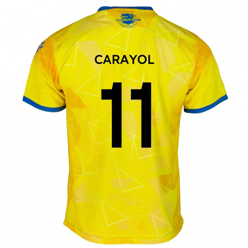 Danxen Homem Camisola Mustapha Carayol #11 Amarelo Azul Alternativa 2025/26 Camisa