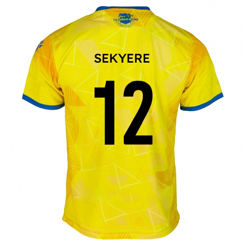 Danxen Homem Camisola Jeffrey Sekyere #12 Amarelo Azul Alternativa 2025/26 Camisa