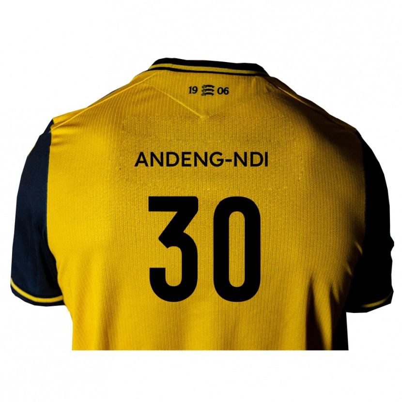 Danxen Homem Camisola Collin Andeng-Ndi #30 Amarelo Preto Alternativa 2025/26 Camisa