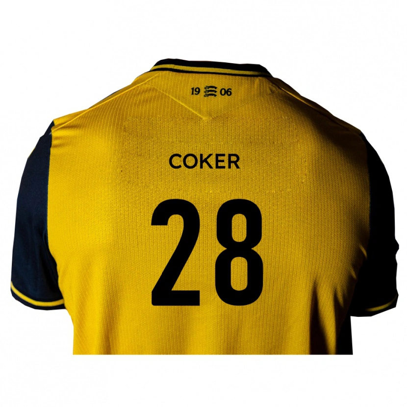Danxen Homem Camisola Oliver Coker #28 Amarelo Preto Alternativa 2025/26 Camisa