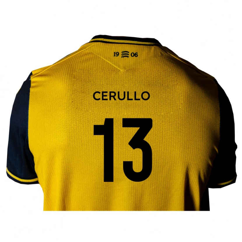 Danxen Homem Camisola Luke Cerullo #13 Amarelo Preto Alternativa 2025/26 Camisa