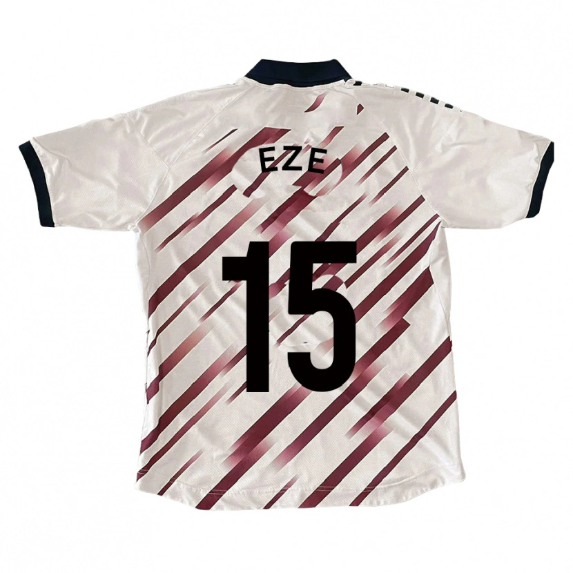 Danxen Homem Camisola Dubem Eze #15 Branco Vermelho Alternativa 2025/26 Camisa