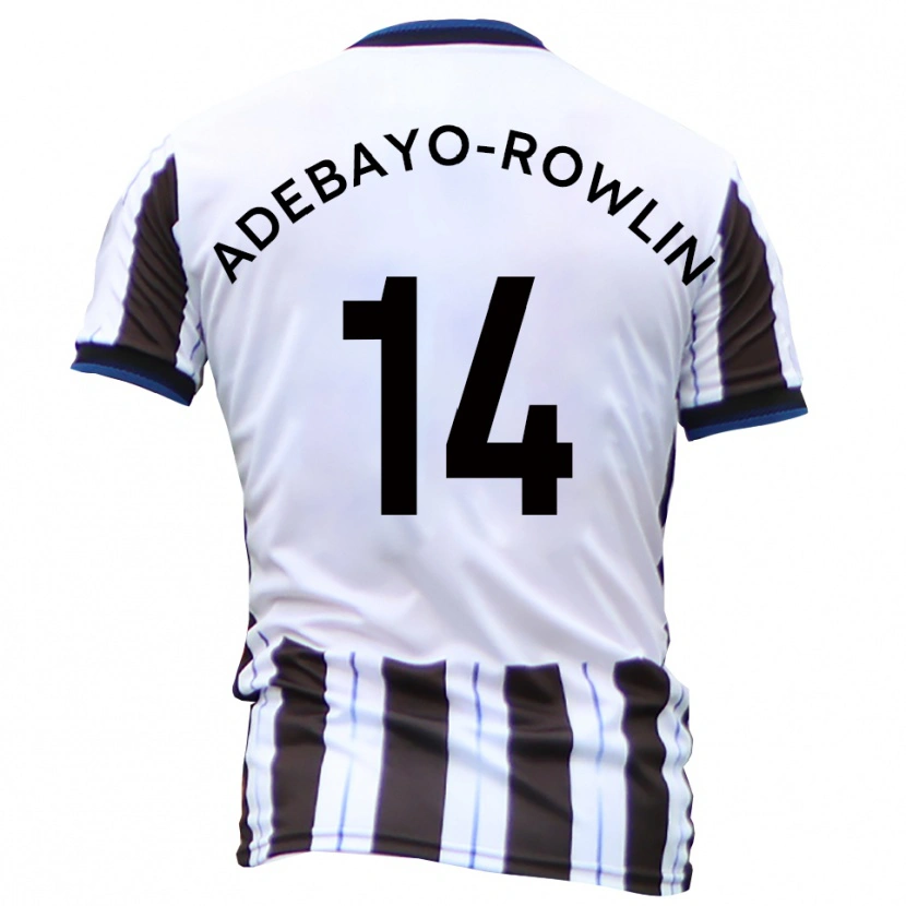 Danxen Homem Camisola Tobi Adebayo-Rowling #14 Branco Preto Alternativa 2025/26 Camisa