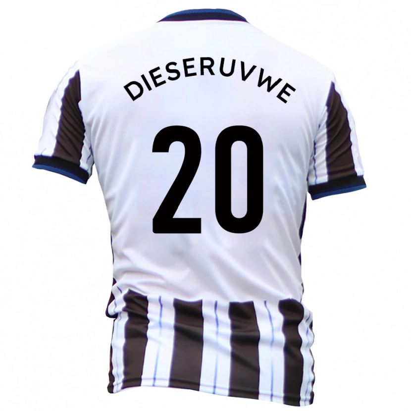 Danxen Homem Camisola Emmanuel Dieseruvwe #20 Branco Preto Alternativa 2025/26 Camisa